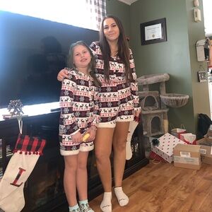 Mommy and me matching set - Christmas romper PJs